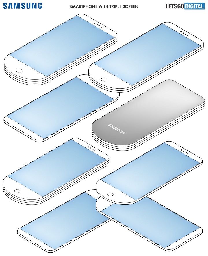 Samsung đăng ký bằng sáng chế smartphone 3 màn hình, xòe ra như múa quạt 1