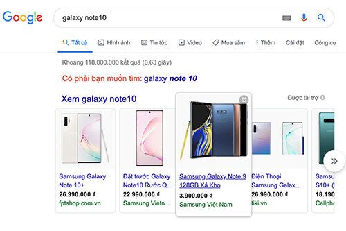 Galaxy Note 10+ giá hơn 4 triệu trên website giả Samsung Việt Nam