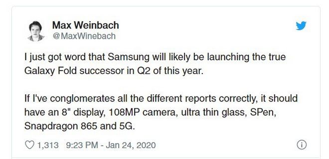 Galaxy Fold 2 sẽ có màn hình 8-inch, camera 108MP và hỗ trợ bút S-Pen?