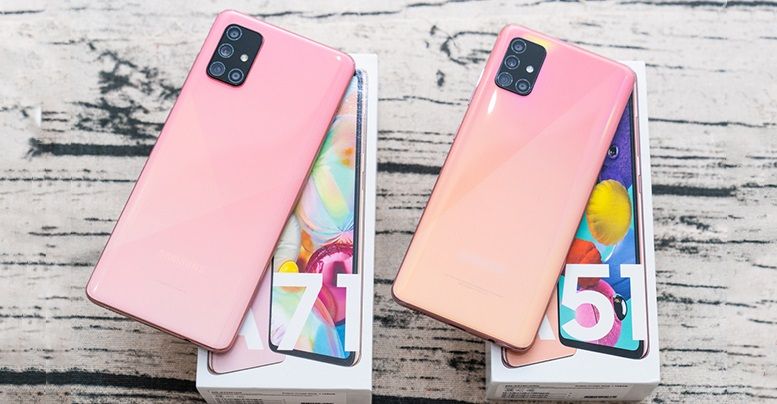 Mở hộp bộ đôi Galaxy A51 và Galaxy A71 phiên bản màu hồng