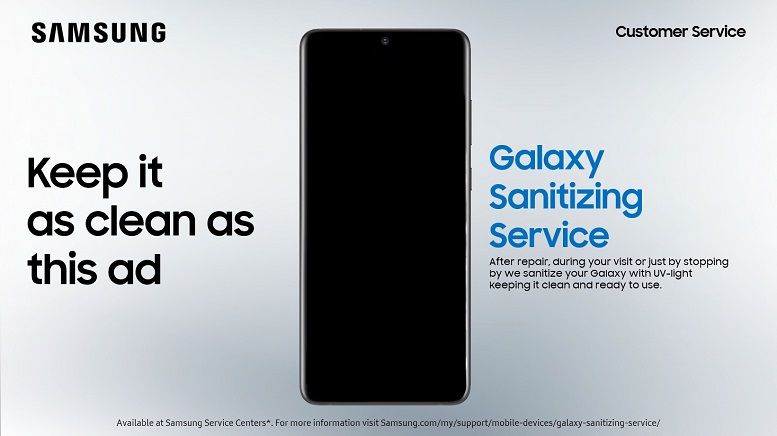 Samsung khử trùng điện thoại miễn phí cho người dùng tại Việt Nam
