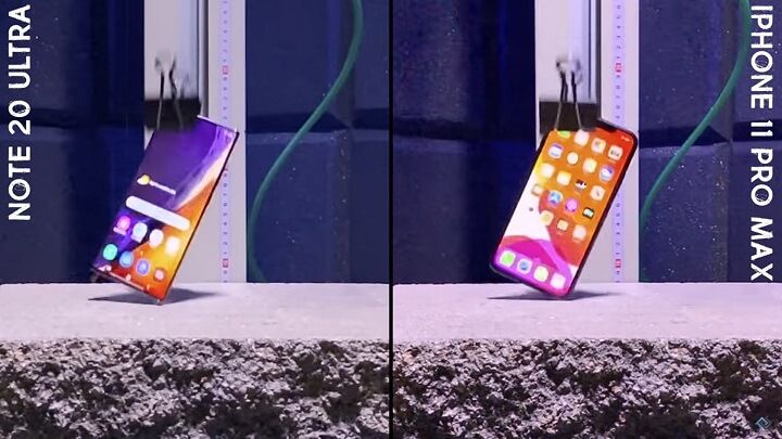 Galaxy Note20 Ultra bền hơn hẳn iPhone 11 Pro Max trong thử nghiệm thả rơi