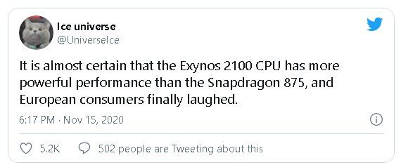 Samsung Exynos 2100 chắc chắn sẽ có hiệu năng cao hơn Snapdragon 875 của Qualcomm