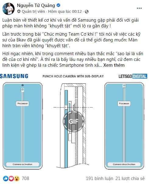 CEO Bkav Nguyễn Tử Quảng: Giải pháp màn hình “không khuyết tật” của Samsung không khả thi!